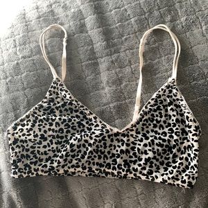 Out from under small petite sheer cheetah print bralette